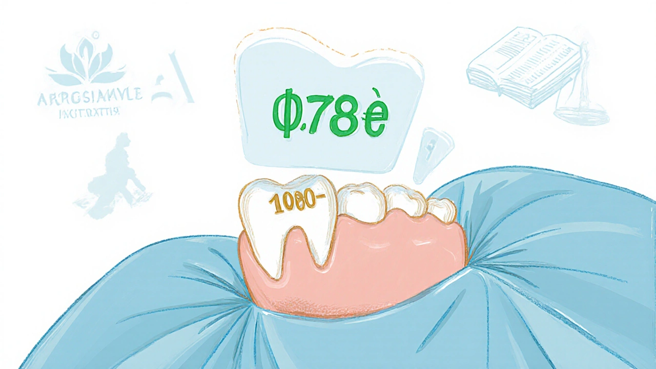 Výpočet výplaty: 1000 Kč × 0,78 = 780 Kč u extrakce zubu.