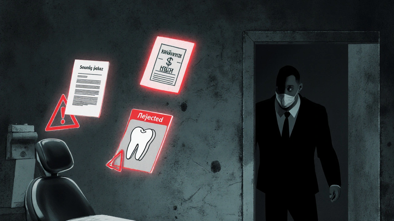 Stínový sběratel dluhů přistupuje k pacientovi s soudním příkazem.