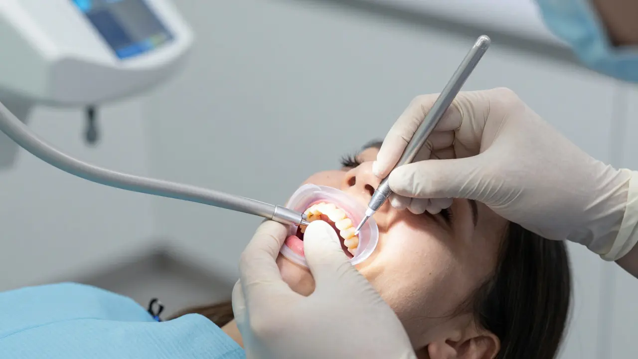 Co je to kofferdam a proč ho dentista používá při léčbě mezery mezi zuby?