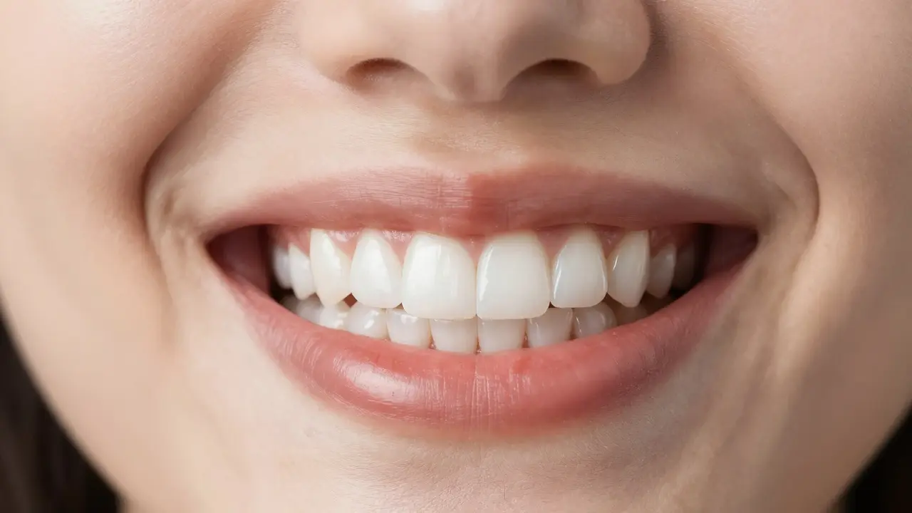 Detail perfektního úsměvu s celokeramickými fasetami.