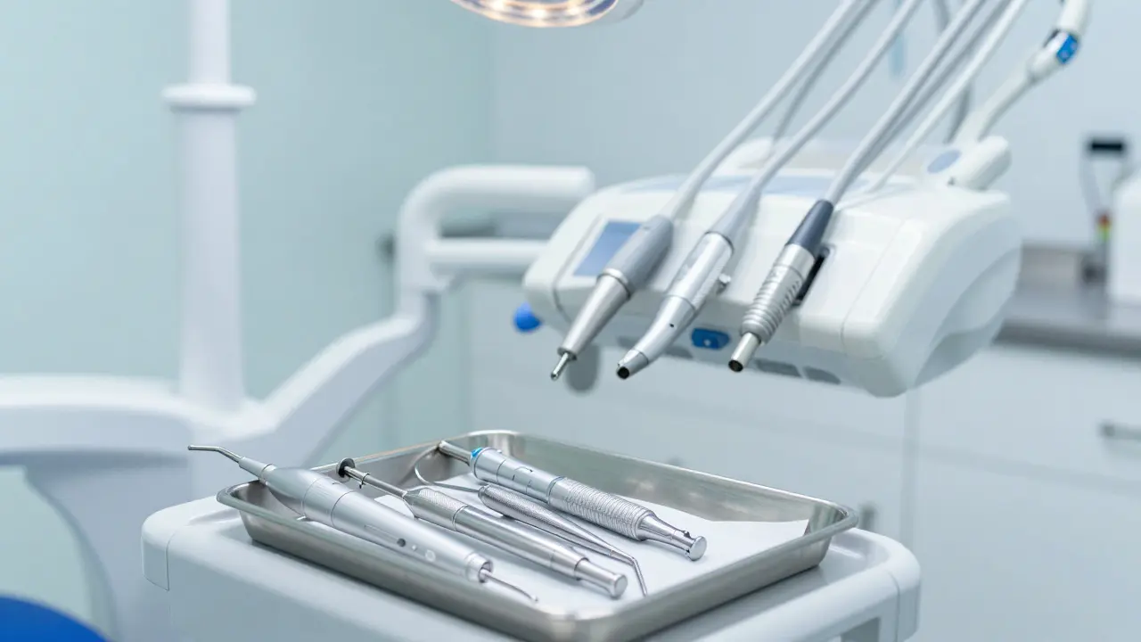 Profesionální zubní nástroje pro bezpečné odstranění korunky v ordinaci